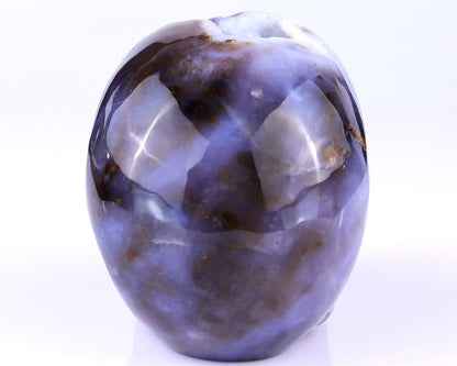 Nicedony 5.4" Blue Chalcedony Hand Carved Realistic Skull Sculpture - View 5