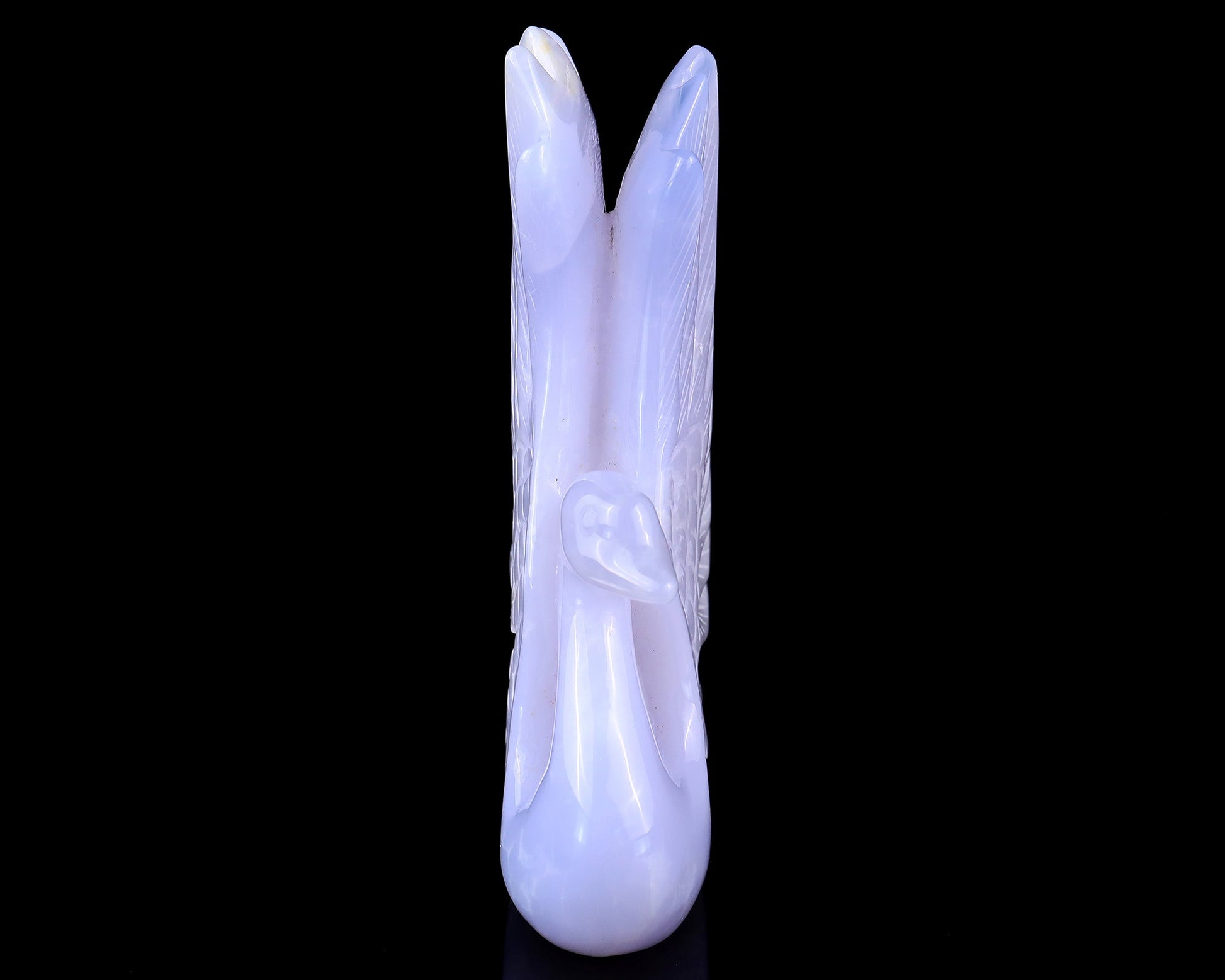 Nicedony 5.4" Blue Chalcedony Hand Carved Crystal Swan Sculpture - View 3