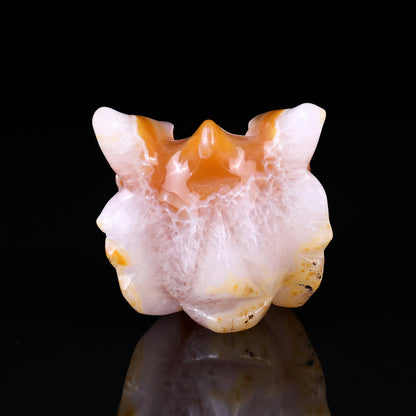 Nicedony 5.4" Geode Agate Hand Carved Crystal Dragon Skull Sculpture - View 5