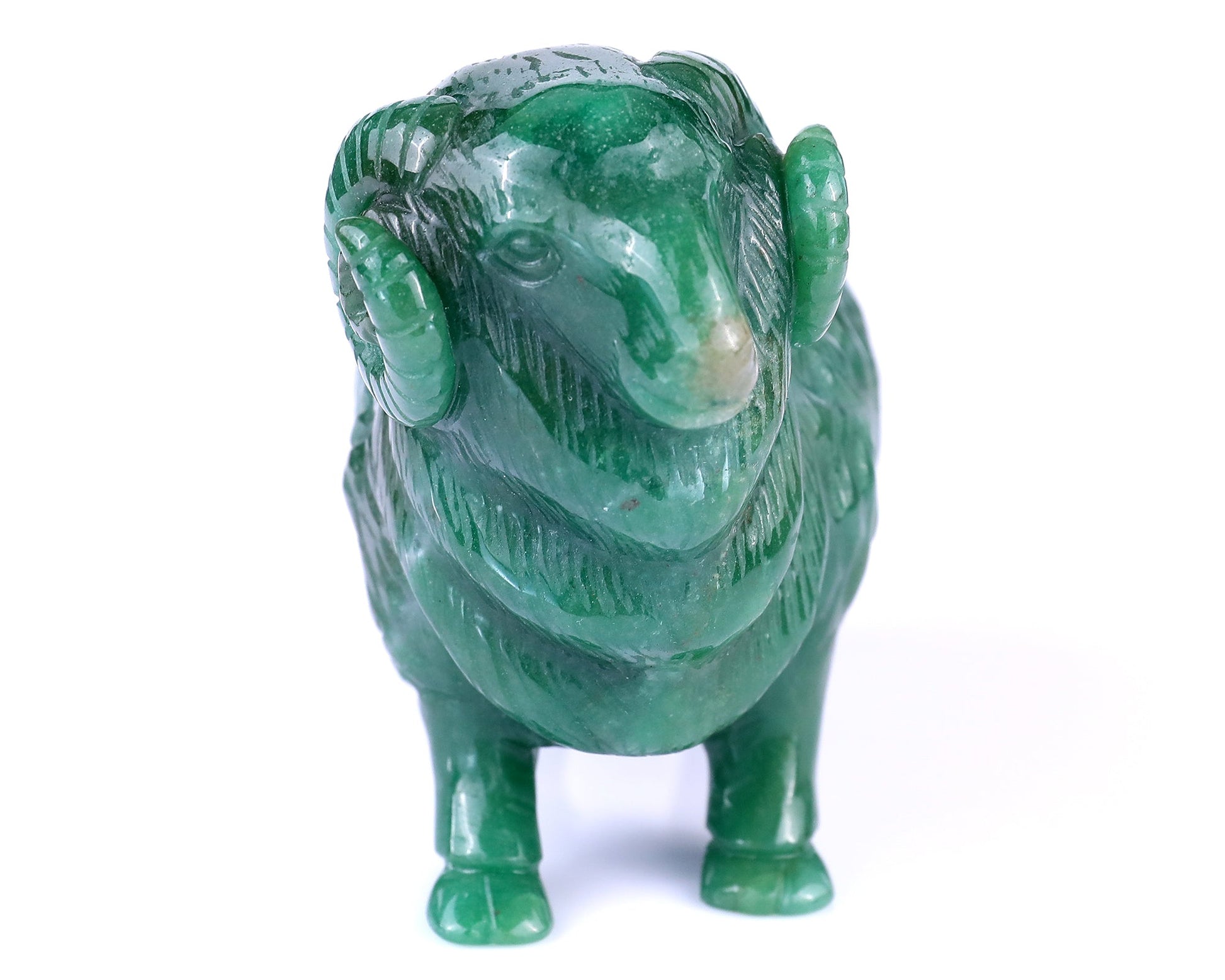 Nicedony 5.4" Green Aventurine Hand Carved Crystal Sheep Sculpture - View 2