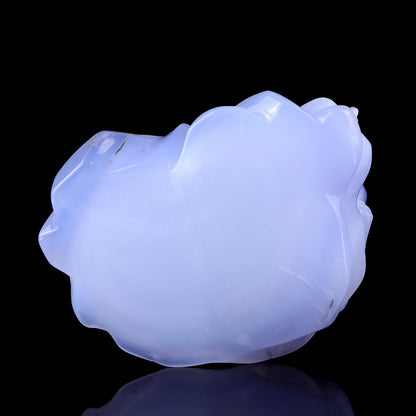 Nicedony 5.5" Blue Chalcedony Hand Carved Polar Bear Sculpture - View 6