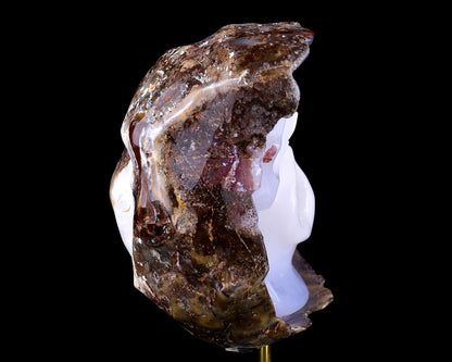 Nicedony 5.5" Blue Chalcedony Hand Carved Skull Sculpture - View 4