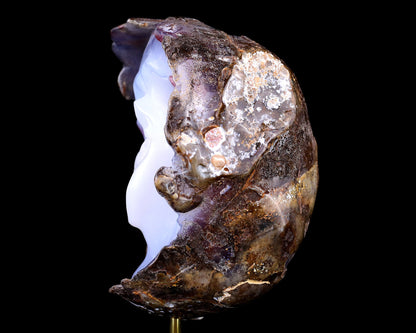 Nicedony 5.5" Blue Chalcedony Hand Carved Skull Sculpture - View 5