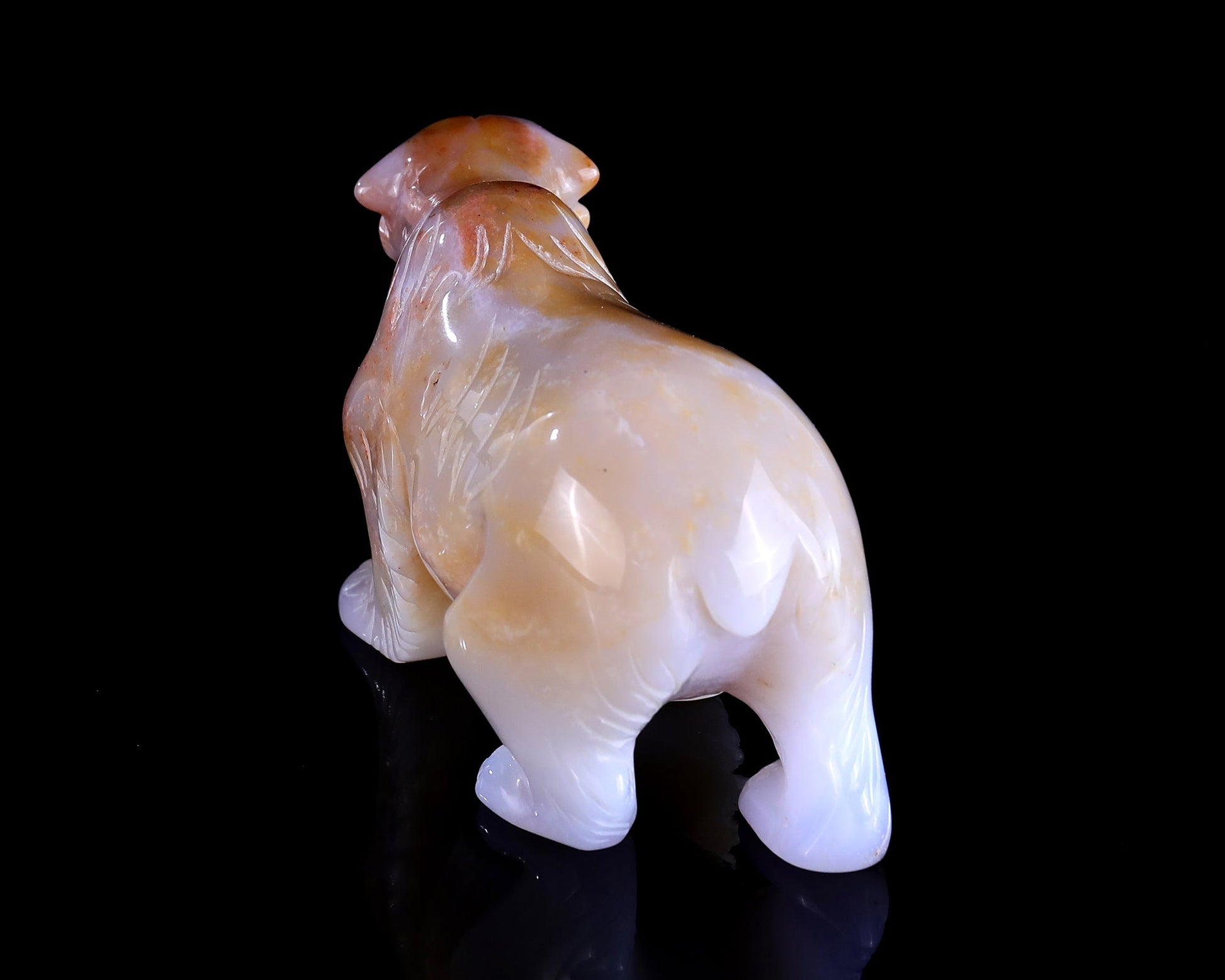 Nicedony 5.5" Chalcedony Hand Carved Crystal Polar Bear Sculpture - View 5