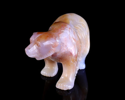 Nicedony 5.5" Chalcedony Hand Carved Crystal Polar Bear Sculpture - View 9