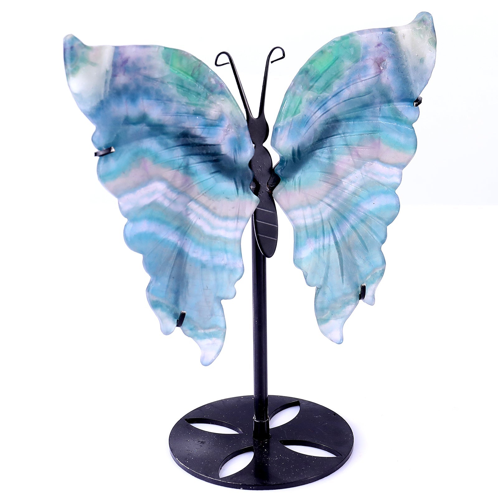 Nicedony 5.5" Fluorite Hand Carved Crystal Butterfly Wings Sculpture - View 5