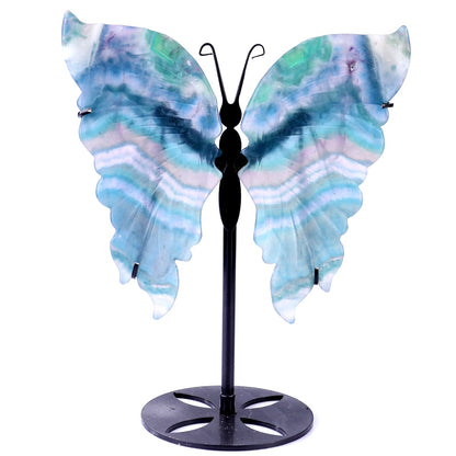 Nicedony 5.5" Fluorite Hand Carved Crystal Butterfly Wings Sculpture - View 4