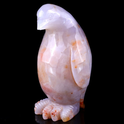 Nicedony 5.6" Chalcedony Hand Carved Crystal Penguin Sculpture - View 7