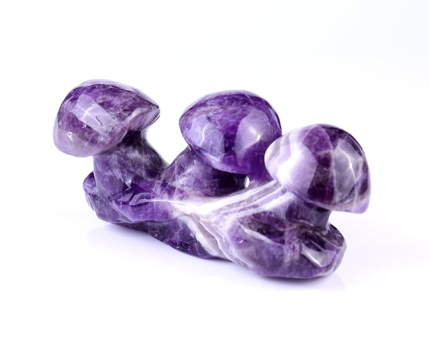 Nicedony 5.6" Dream Amethyst Hand Carved Crystal Mushrooms Sculpture
