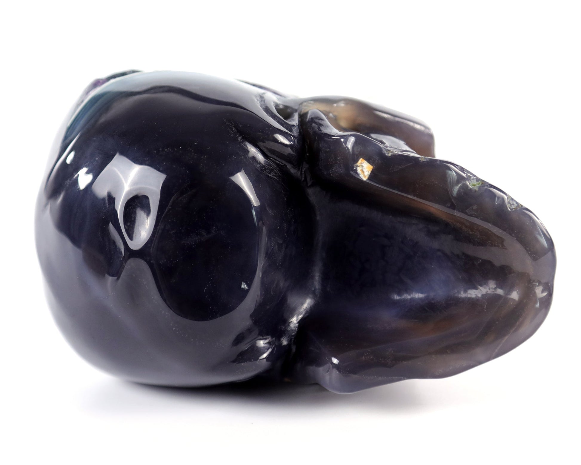 Nicedony 5.7" Amethyst Hand Carved Crystal Geode Skull Sculpture - View 11