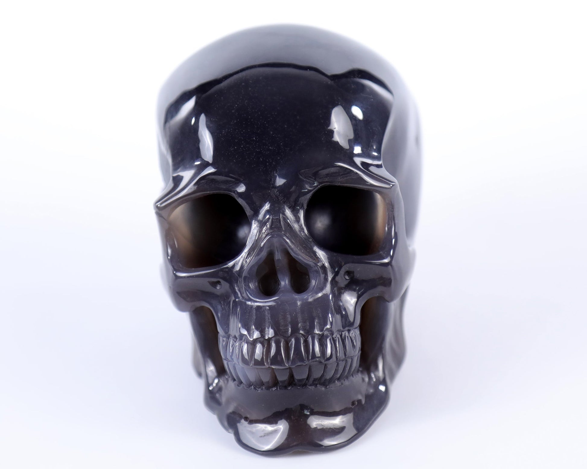 Nicedony 5.7" Amethyst Hand Carved Crystal Geode Skull Sculpture - View 12