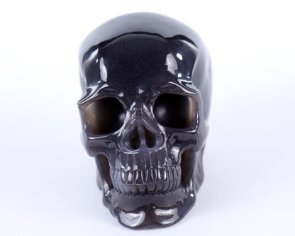 Nicedony 5.7" Amethyst Hand Carved Crystal Geode Skull Sculpture - View 12