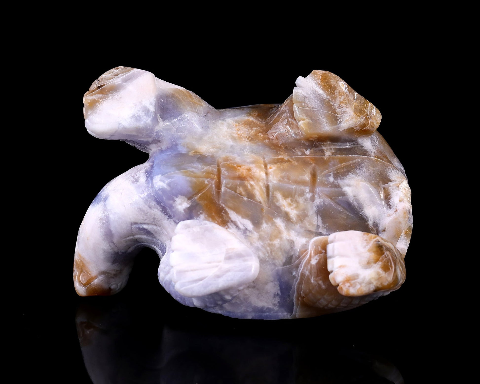 Nicedony 5.7" Blue Chalcedony Hand Carved Crystal Turtle Sculpture - View 6
