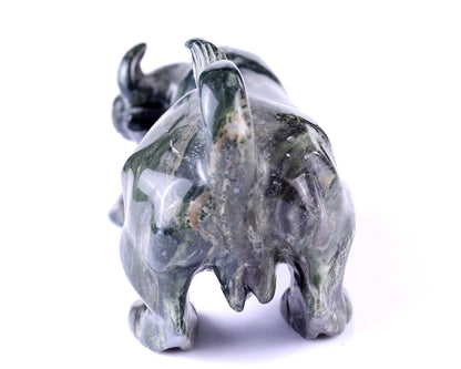 Nicedony 5.7" Jiulong Jade Hand Carved Crystal Cattle Sculpture - View 6