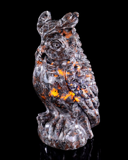 Nicedony 5.7" Yooperlite Hand Carved Crystal Owl Sculpture - View 10