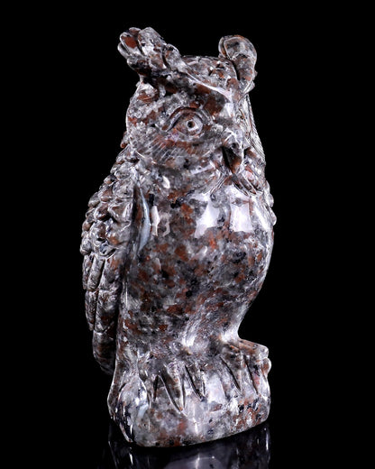 Nicedony 5.7" Yooperlite Hand Carved Crystal Owl Sculpture - View 3