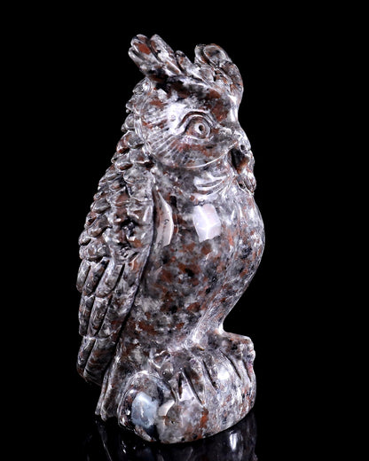Nicedony 5.7" Yooperlite Hand Carved Crystal Owl Sculpture - View 4