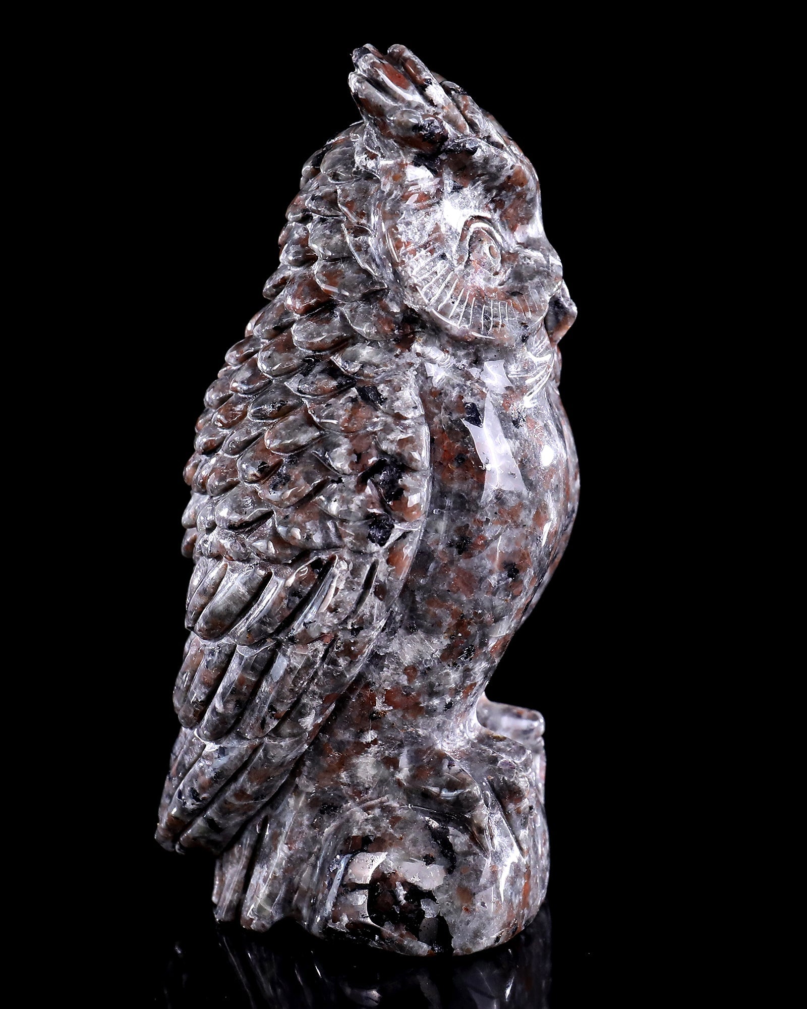 Nicedony 5.7" Yooperlite Hand Carved Crystal Owl Sculpture - View 5