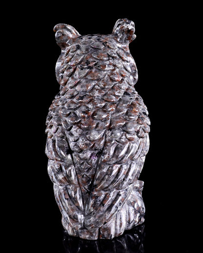Nicedony 5.7" Yooperlite Hand Carved Crystal Owl Sculpture - View 6