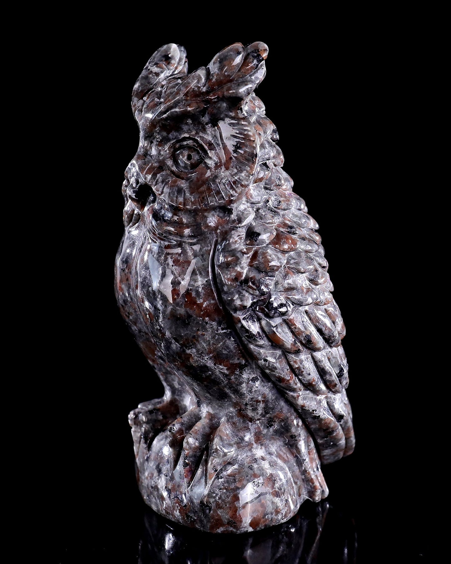 Nicedony 5.7" Yooperlite Hand Carved Crystal Owl Sculpture - View 7