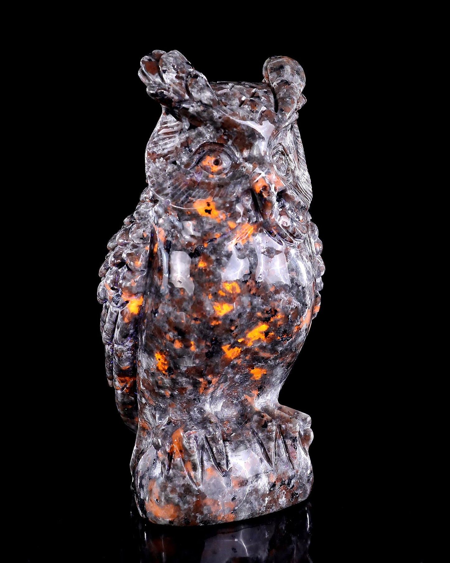 Nicedony 5.7" Yooperlite Hand Carved Crystal Owl Sculpture - View 9
