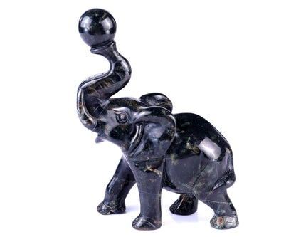 Nicedony 5.8" Jiulong Jade Hand Carved Crystal Elephant Sculpture - View 7