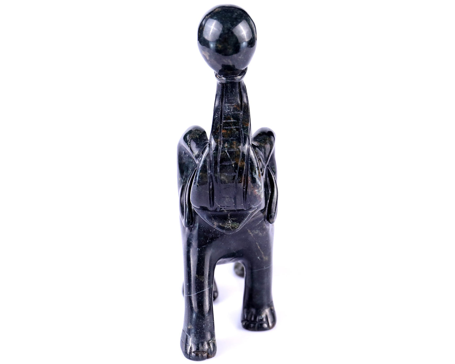 Nicedony 5.8" Jiulong Jade Hand Carved Crystal Elephant Sculpture - View 2