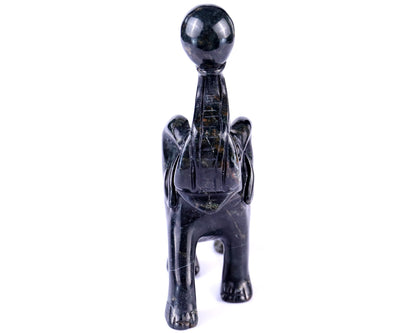 Nicedony 5.8" Jiulong Jade Hand Carved Crystal Elephant Sculpture - View 2