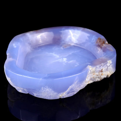 Nicedony 5.9" Blue Chalcedony Hand Carved Crystal Ashtray Fruit Tray - View 5