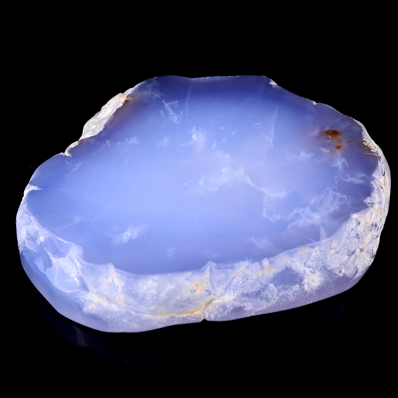 Nicedony 5.9" Blue Chalcedony Hand Carved Crystal Ashtray Fruit Tray - View 6