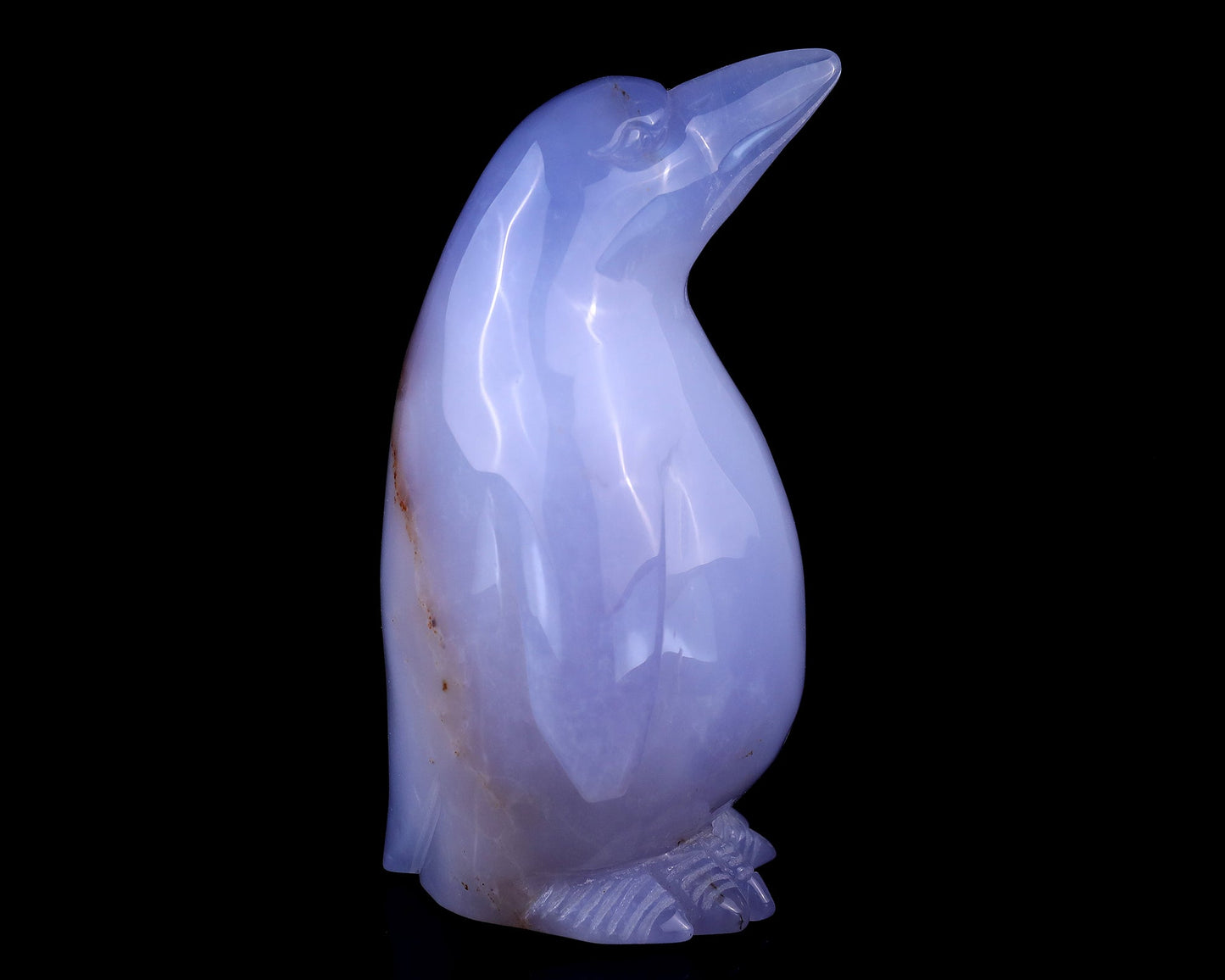 Nicedony 5.9" Blue Chalcedony Hand Carved Crystal Penguin Sculpture - View 3