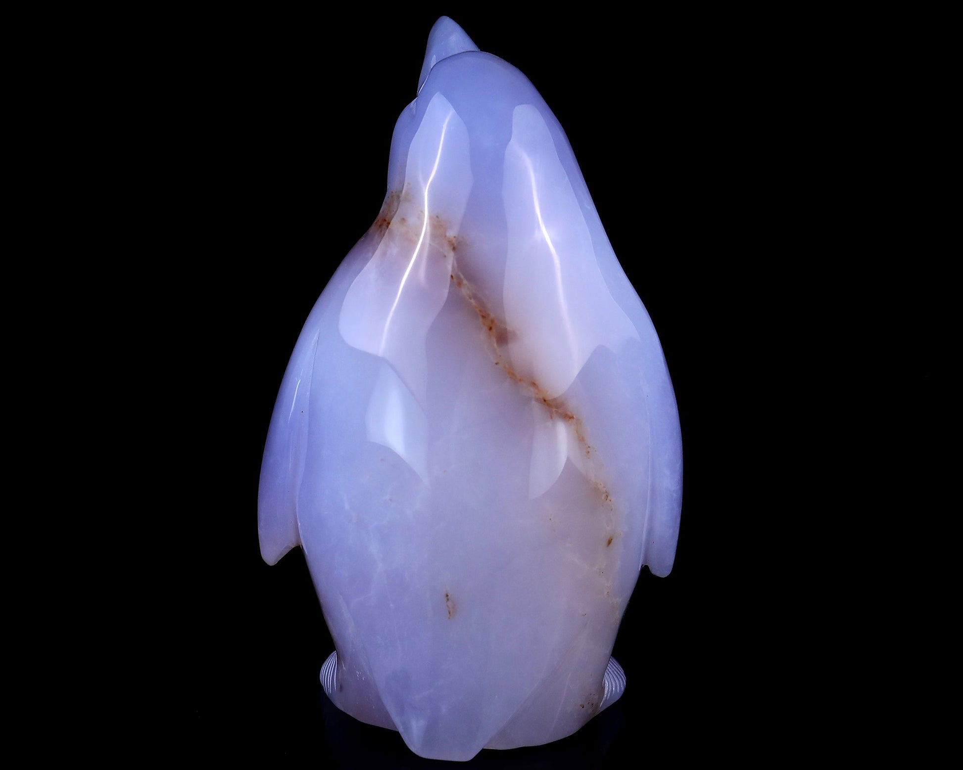 Nicedony 5.9" Blue Chalcedony Hand Carved Crystal Penguin Sculpture - View 5