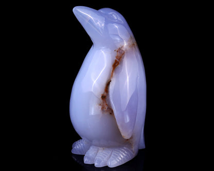 Nicedony 5.9" Blue Chalcedony Hand Carved Crystal Penguin Sculpture - View 7