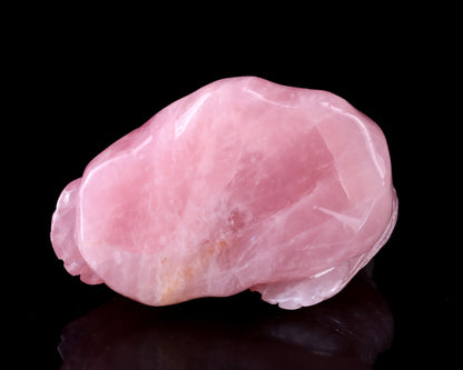 Nicedony 5.9" Rose Quartz Hand Carved Crystal Owls Sculpture - View 6