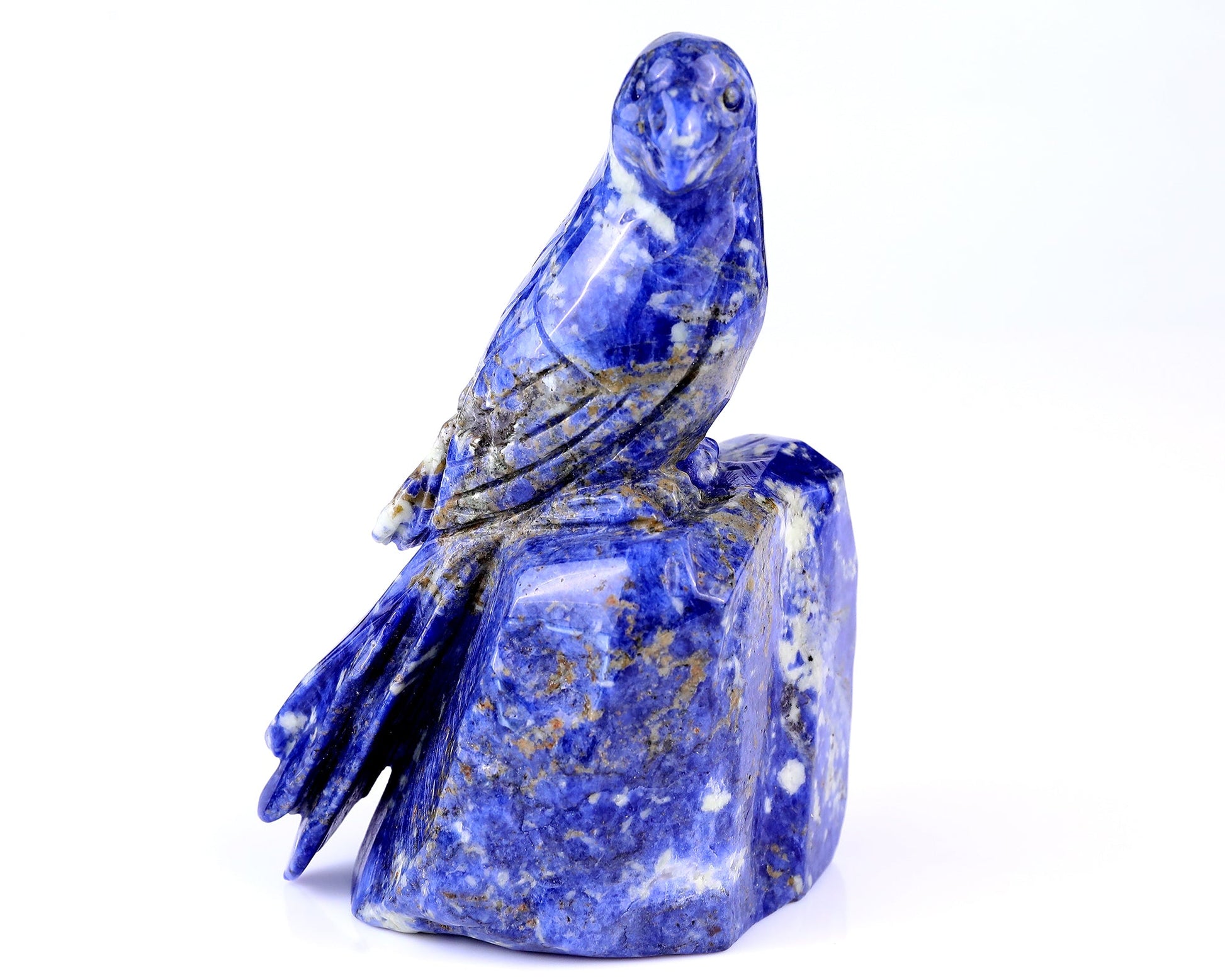 Nicedony 5.9" Sodalite Hand Carved Crystal Parrot Sculpture - View 2