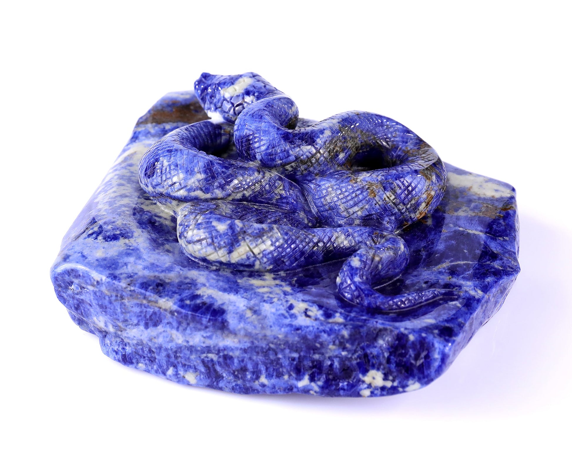 Nicedony 5.9" Sodalite Hand Carved Crystal Snake Sculpture - View 7