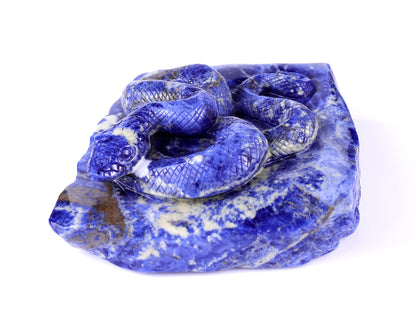 Nicedony 5.9" Sodalite Hand Carved Crystal Snake Sculpture - View 2