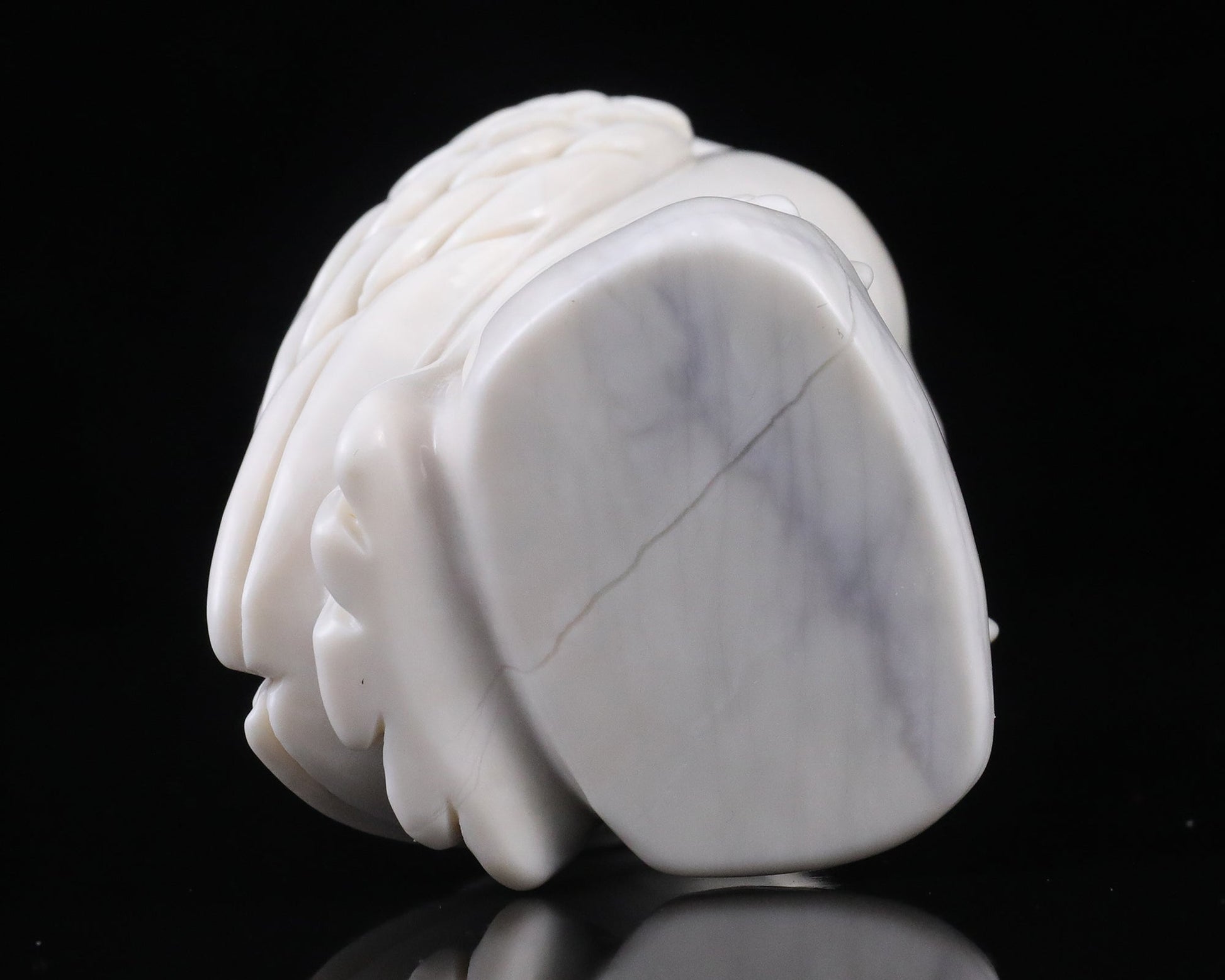 Nicedony 5.9" White Jade  Hand Carved Crystal Owl Sculpture - View 8