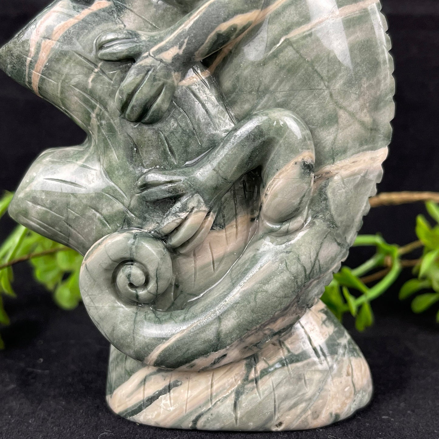 Nicedony 5‘’ Jiulong Jade Hand Carved Lizard Statue Decoration - View 5