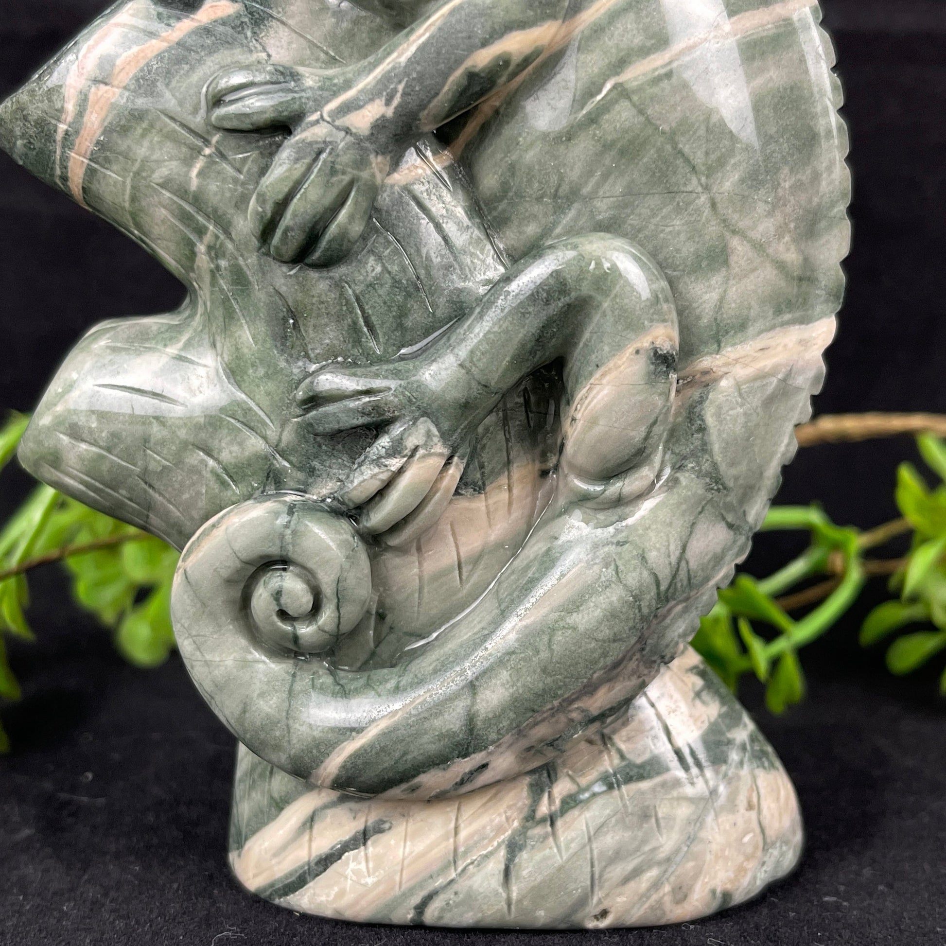 Nicedony 5‘’ Jiulong Jade Hand Carved Lizard Statue Decoration - View 5