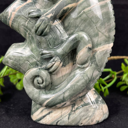 Nicedony 5‘’ Jiulong Jade Hand Carved Lizard Statue Decoration - View 5