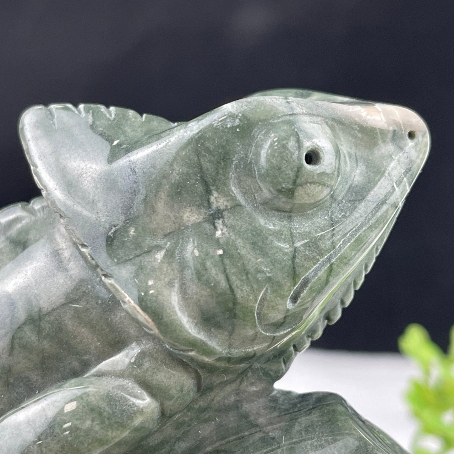 Nicedony 5‘’ Jiulong Jade Hand Carved Lizard Statue Decoration - View 24