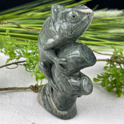Nicedony 5‘’ Jiulong Jade Hand Carved Lizard Statue Decoration - View 9