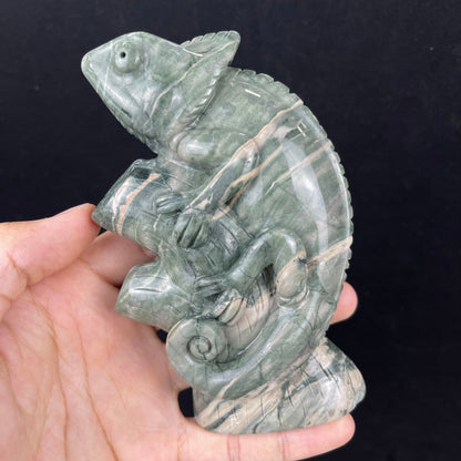 Nicedony 5‘’ Jiulong Jade Hand Carved Lizard Statue Decoration - View 12