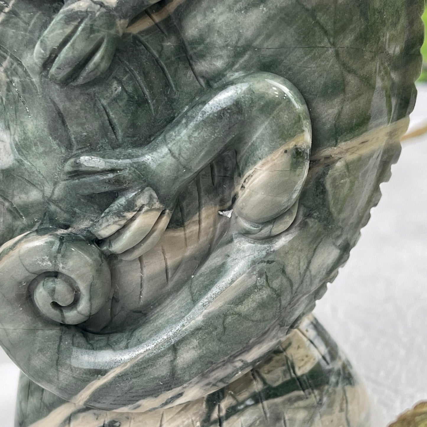 Nicedony 5‘’ Jiulong Jade Hand Carved Lizard Statue Decoration - View 25