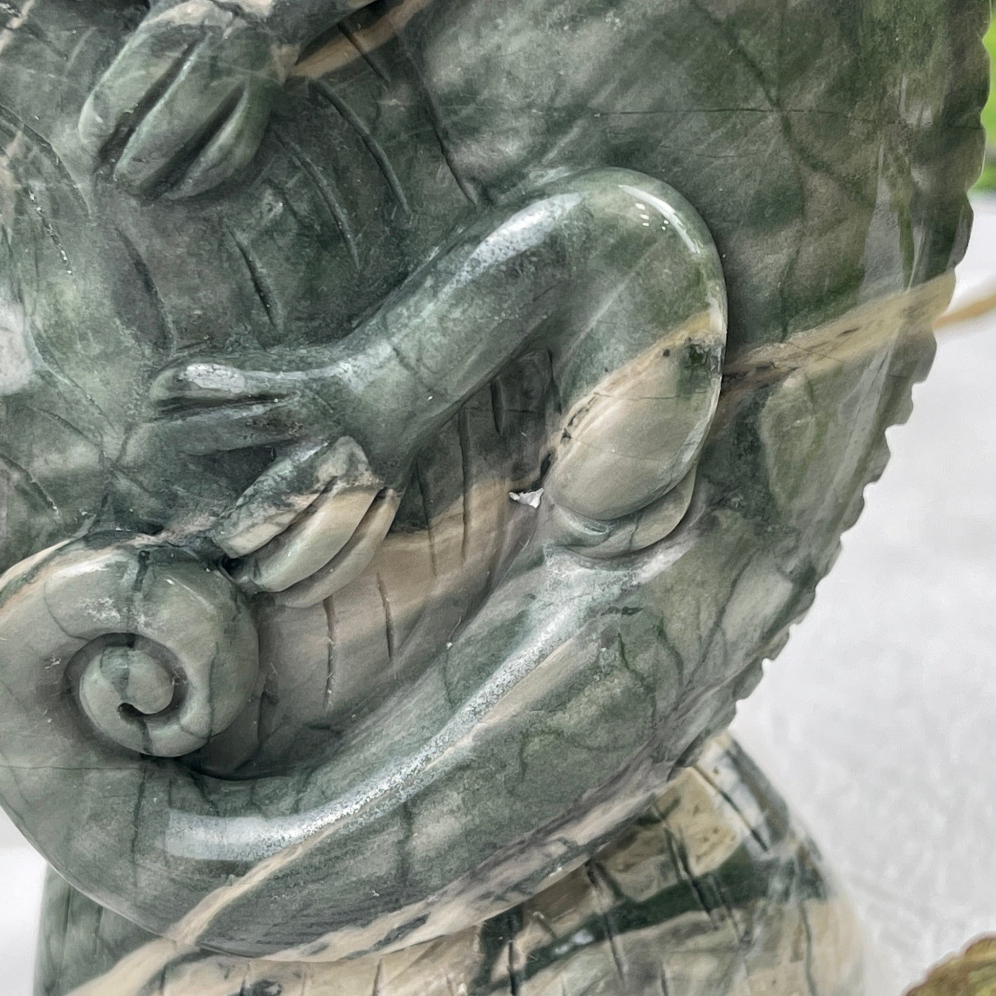 Nicedony 5‘’ Jiulong Jade Hand Carved Lizard Statue Decoration - View 25