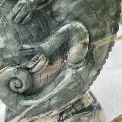 Nicedony 5‘’ Jiulong Jade Hand Carved Lizard Statue Decoration - View 25
