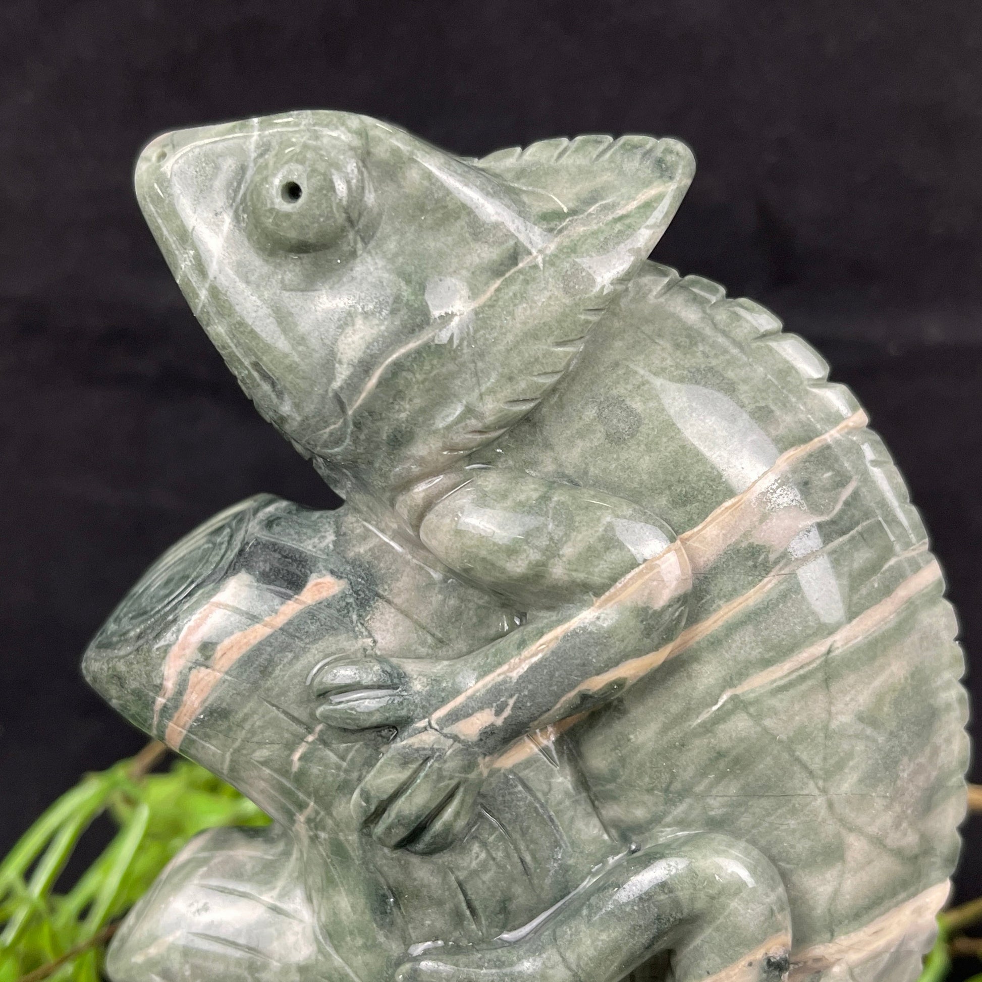 Nicedony 5‘’ Jiulong Jade Hand Carved Lizard Statue Decoration - View 4