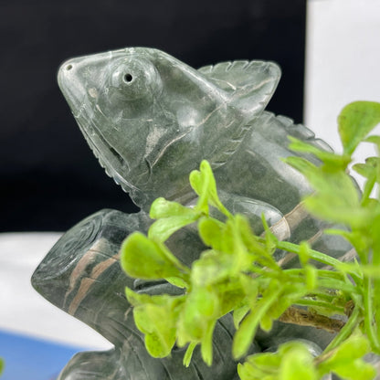 Nicedony 5‘’ Jiulong Jade Hand Carved Lizard Statue Decoration - View 18