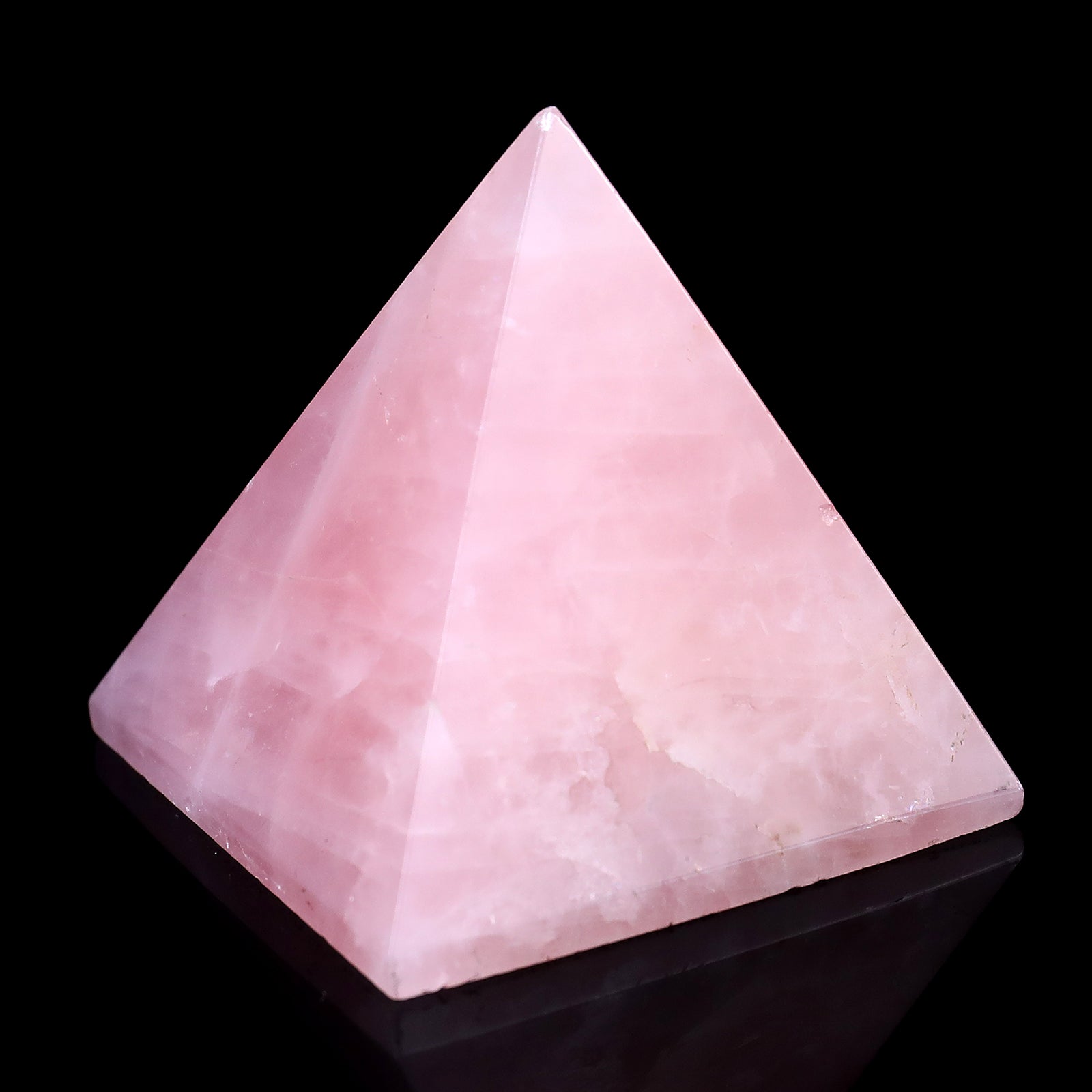 Nicedony 50mm Rose Quartz Hand Carved Crystal Pyramid